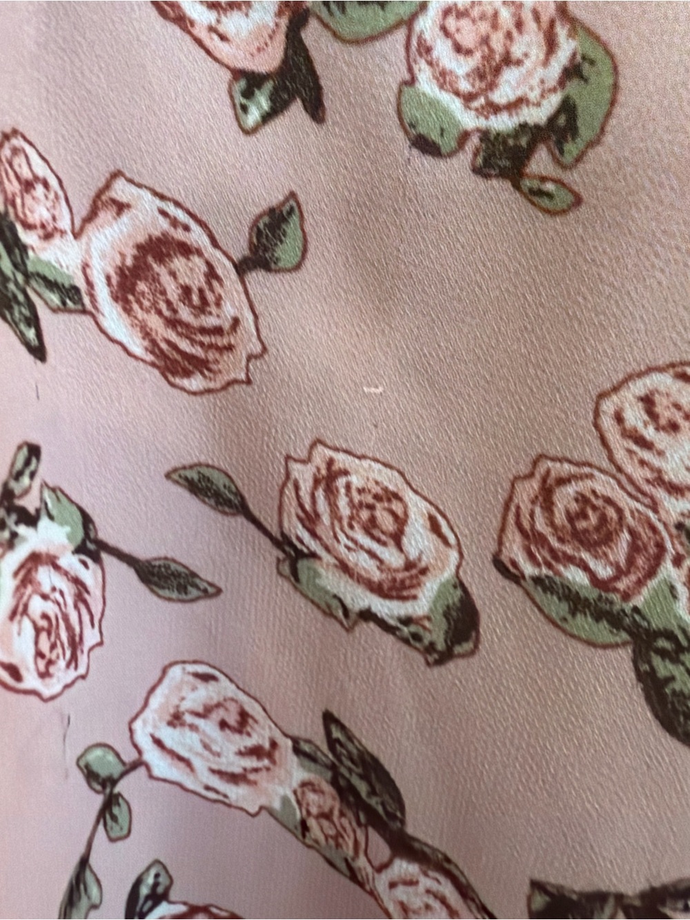 DR2 Pink Rose Floral Ruffle Blouse Small Cottagecore Romantic Boho - Picture 9 of 11